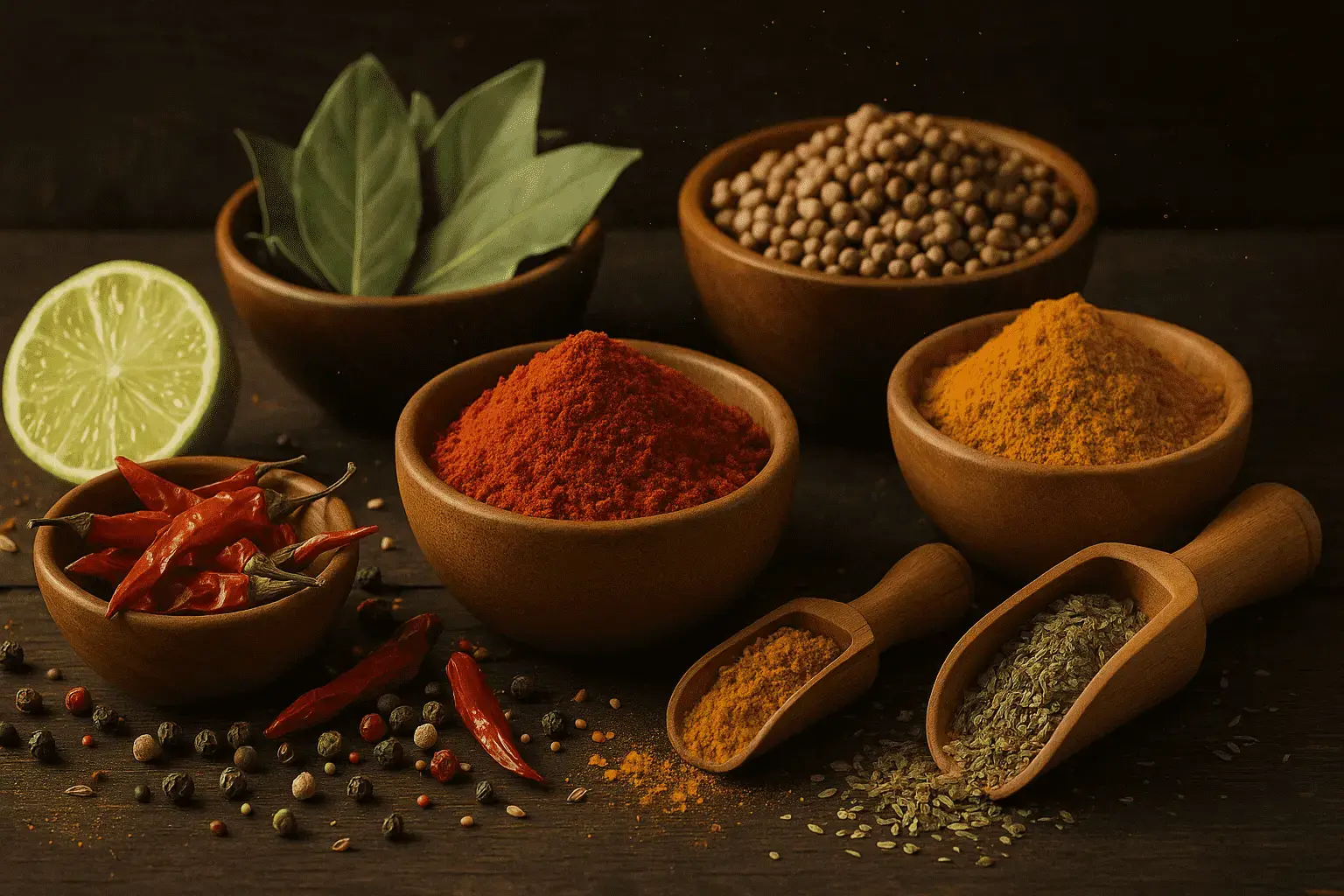 A vibrant collection of premium Indian spices for wholesale